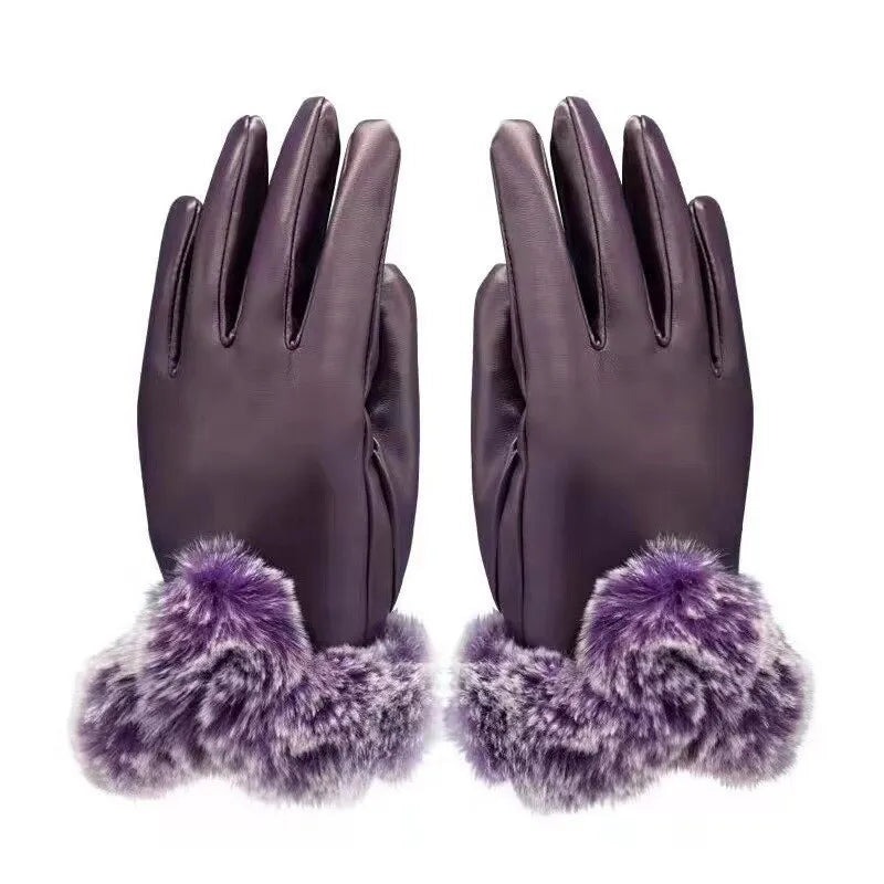 Gants d’Hiver avec Bord en Fausse Fourrure pour Femme | Idéals pour les Journées Froides