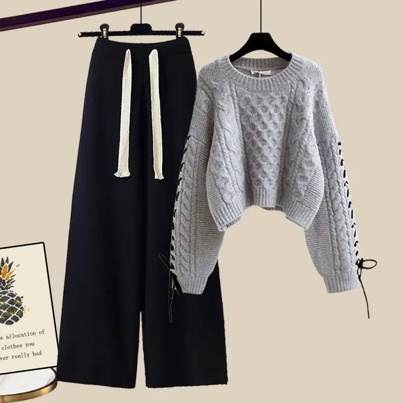 Ensemble Décontracté Deux Pièces avec Pull et Pantalon pour Femmes | Idéal pour l’Automne et l’Hiver