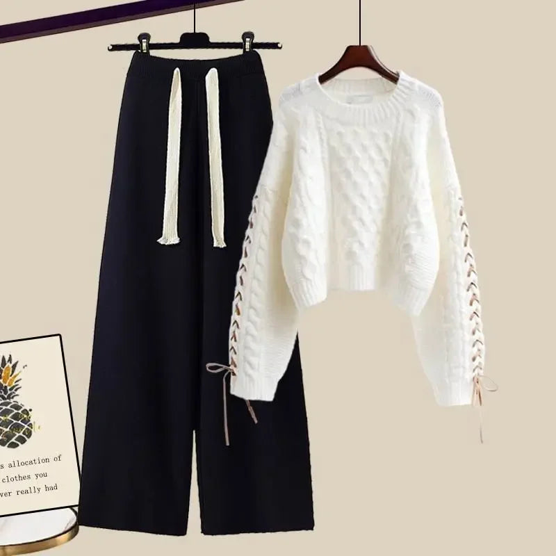 Ensemble Décontracté Deux Pièces avec Pull et Pantalon pour Femmes | Idéal pour l’Automne et l’Hiver