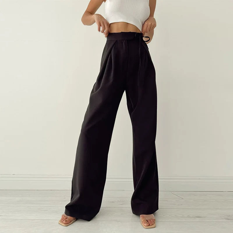 Pantalon Palazzo à Taille Haute pour Femme | Idéal pour le Bureau ou les Occasions Spéciales