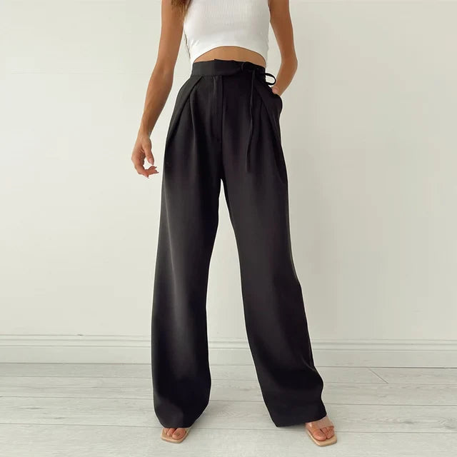 Pantalon Palazzo à Taille Haute pour Femme | Idéal pour le Bureau ou les Occasions Spéciales