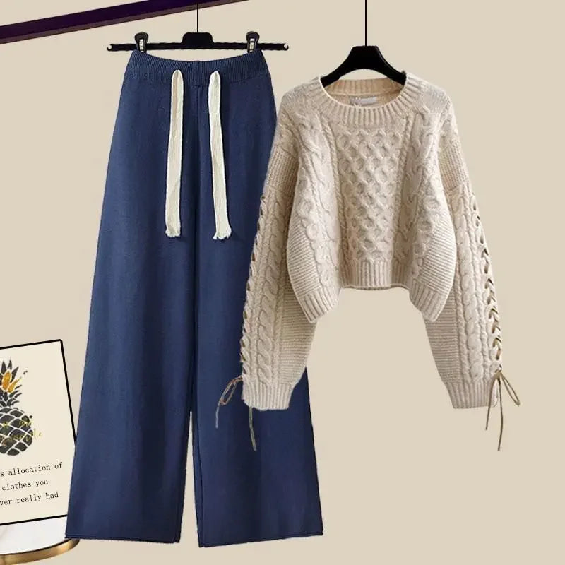 Ensemble Décontracté Deux Pièces avec Pull et Pantalon pour Femmes | Idéal pour l’Automne et l’Hiver