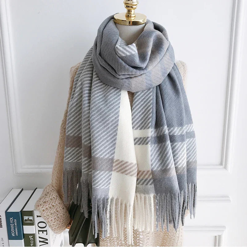 Écharpe D’Hiver À Motif Carreaux pour Femme | Idéale pour La Saison Froide