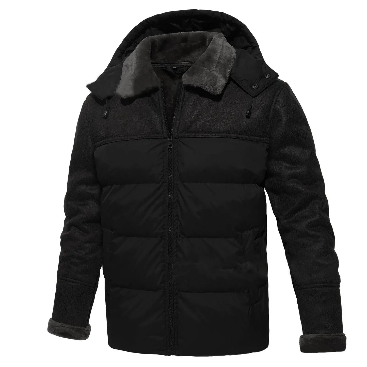 Veste Matelassée avec Capuche et Fermeture Éclair pour Homme | Idéale pour l’Hiver