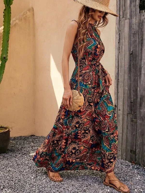 Robe Longue d'Été à Coupe Fluide pour Femme | Idéale pour les Vacances et les Journées Chaudes