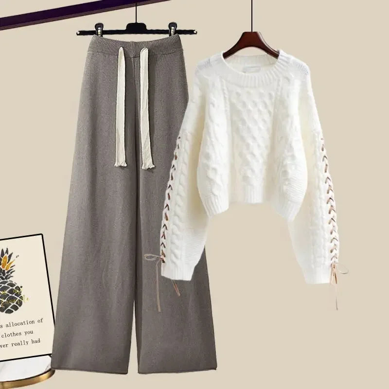 Ensemble Décontracté Deux Pièces avec Pull et Pantalon pour Femmes | Idéal pour l’Automne et l’Hiver