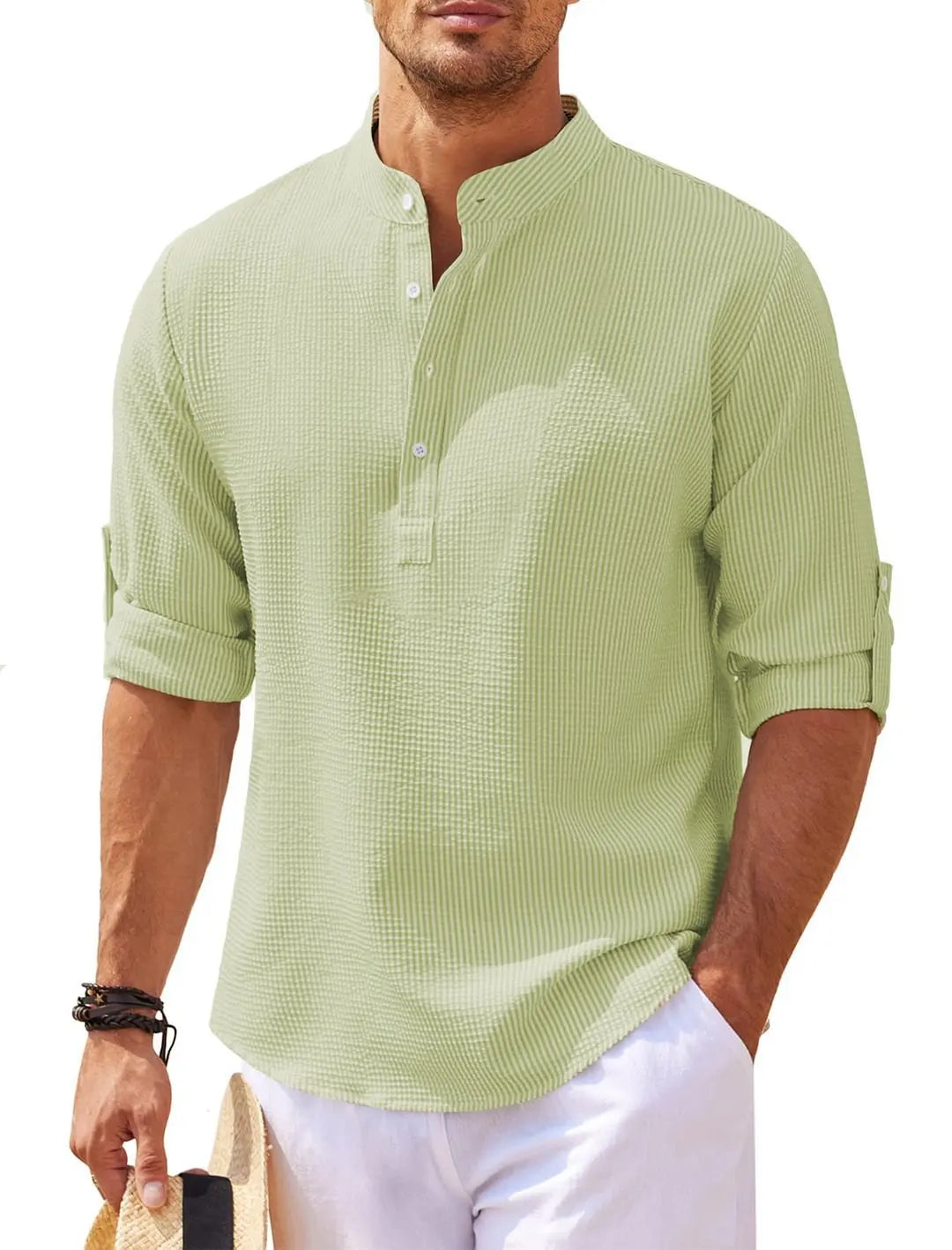 Chemise Décontractée À Manches Longues pour Homme avec Col Classique | Idéale pour Le Quotidien