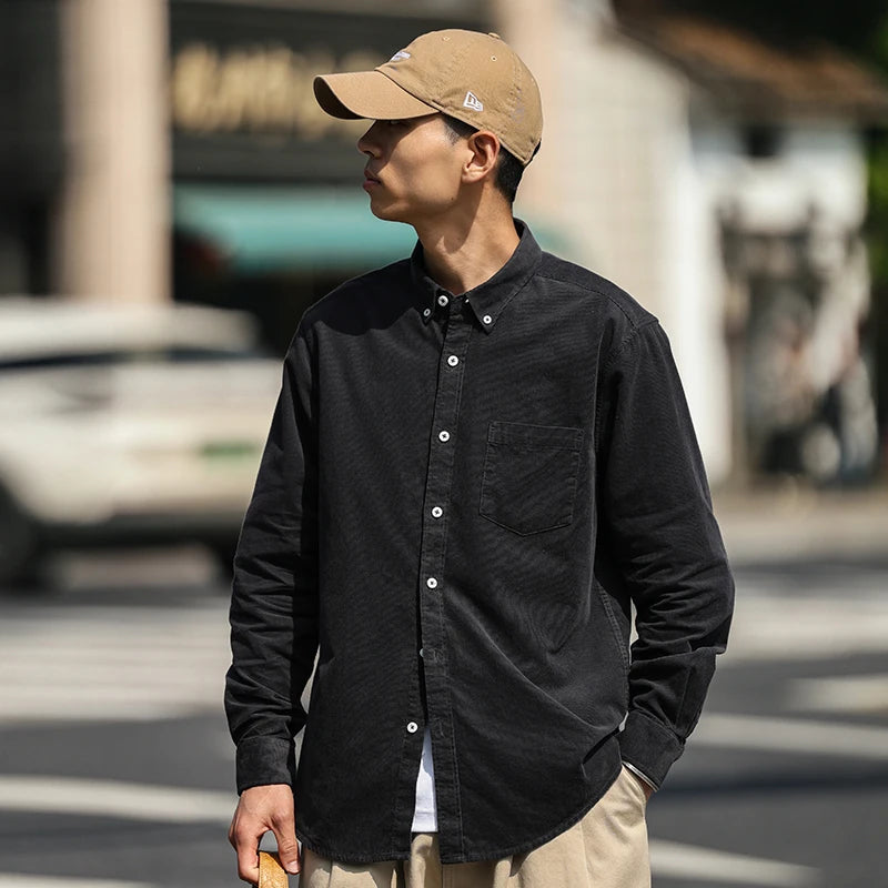 Chemise À Rayures Bleues avec Poche pour Hommes | Idéale pour Usage Quotidien