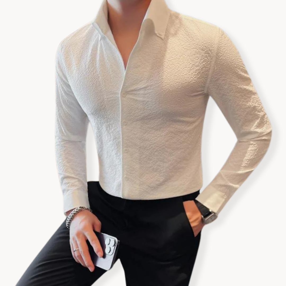 Chemise À Manches Longues pour Hommes avec Coupe Ajustée | Idéale pour Usage Quotidien
