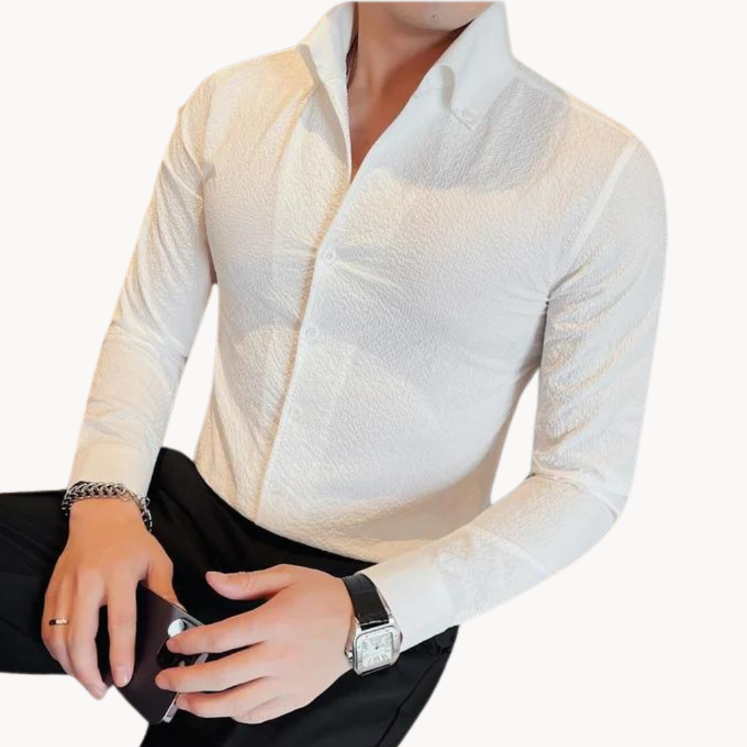 Chemise À Manches Longues pour Hommes avec Coupe Ajustée | Idéale pour Usage Quotidien