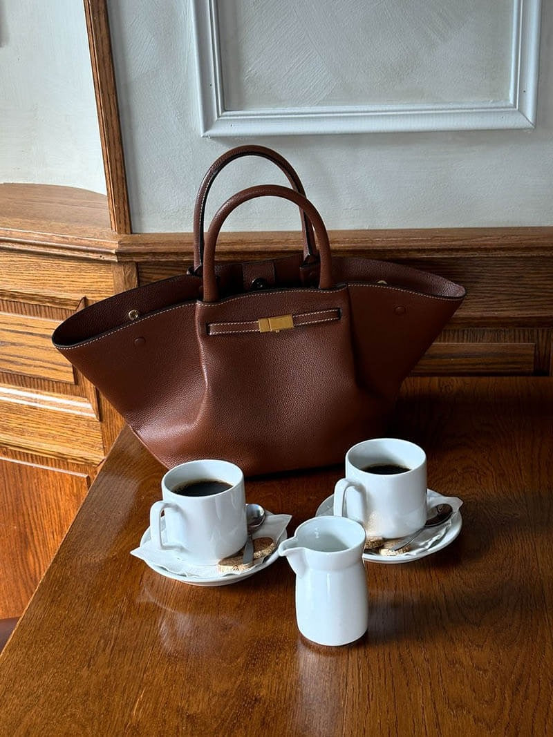 Sac Cabas avec Bandoulière et Fermoir Métallique pour Femme | Idéal pour les Courses et les Sorties d’Automne