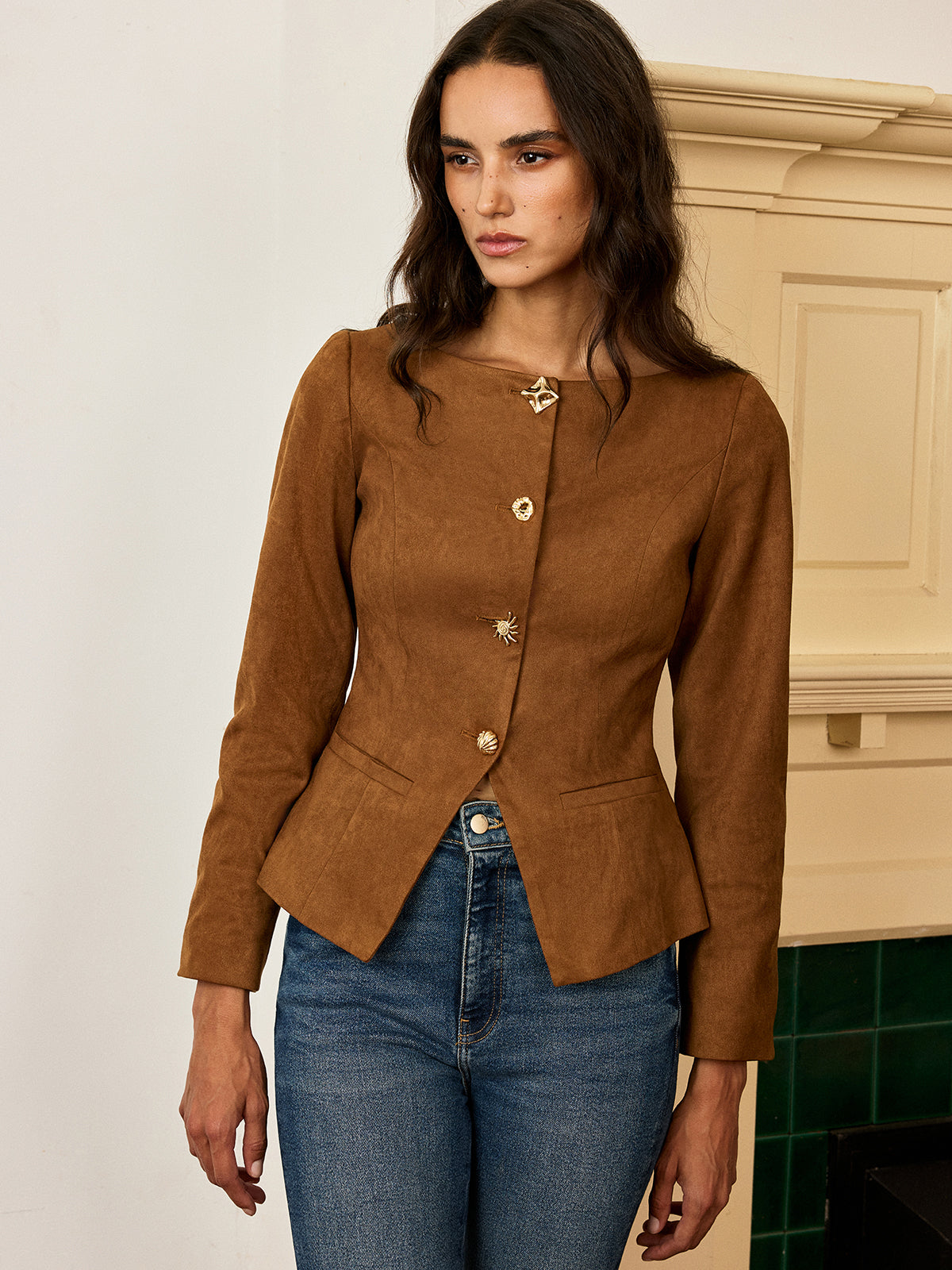 Veste à Boutons Métalliques pour Femme | Idéale pour la Mi-Saison