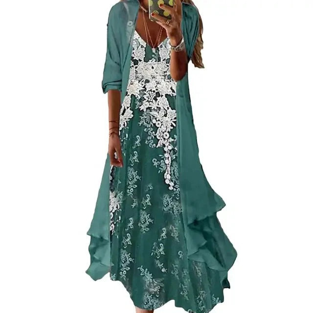 Robe Maxi à Imprimé Contrasté pour Femme | Idéale pour l'Été