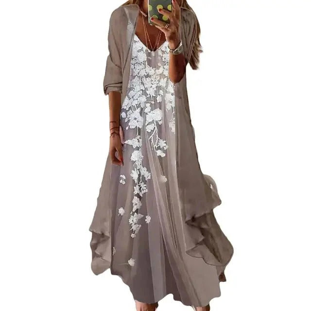 Robe Maxi à Imprimé Contrasté pour Femme | Idéale pour l'Été