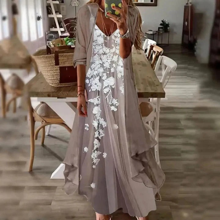 Robe Maxi à Imprimé Contrasté pour Femme | Idéale pour l'Été