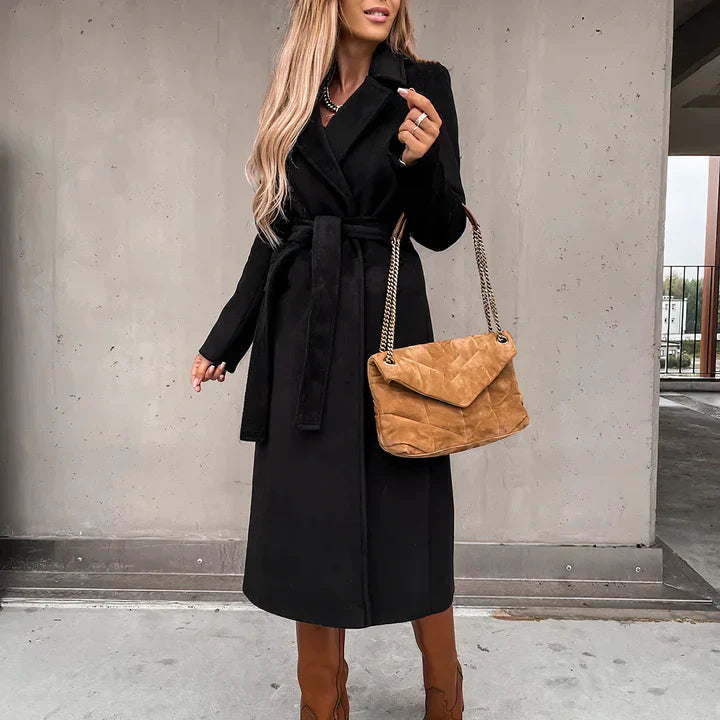 Trench Long avec Ceinture Ajustable pour Femme | Idéal pour le Printemps et l’Automne