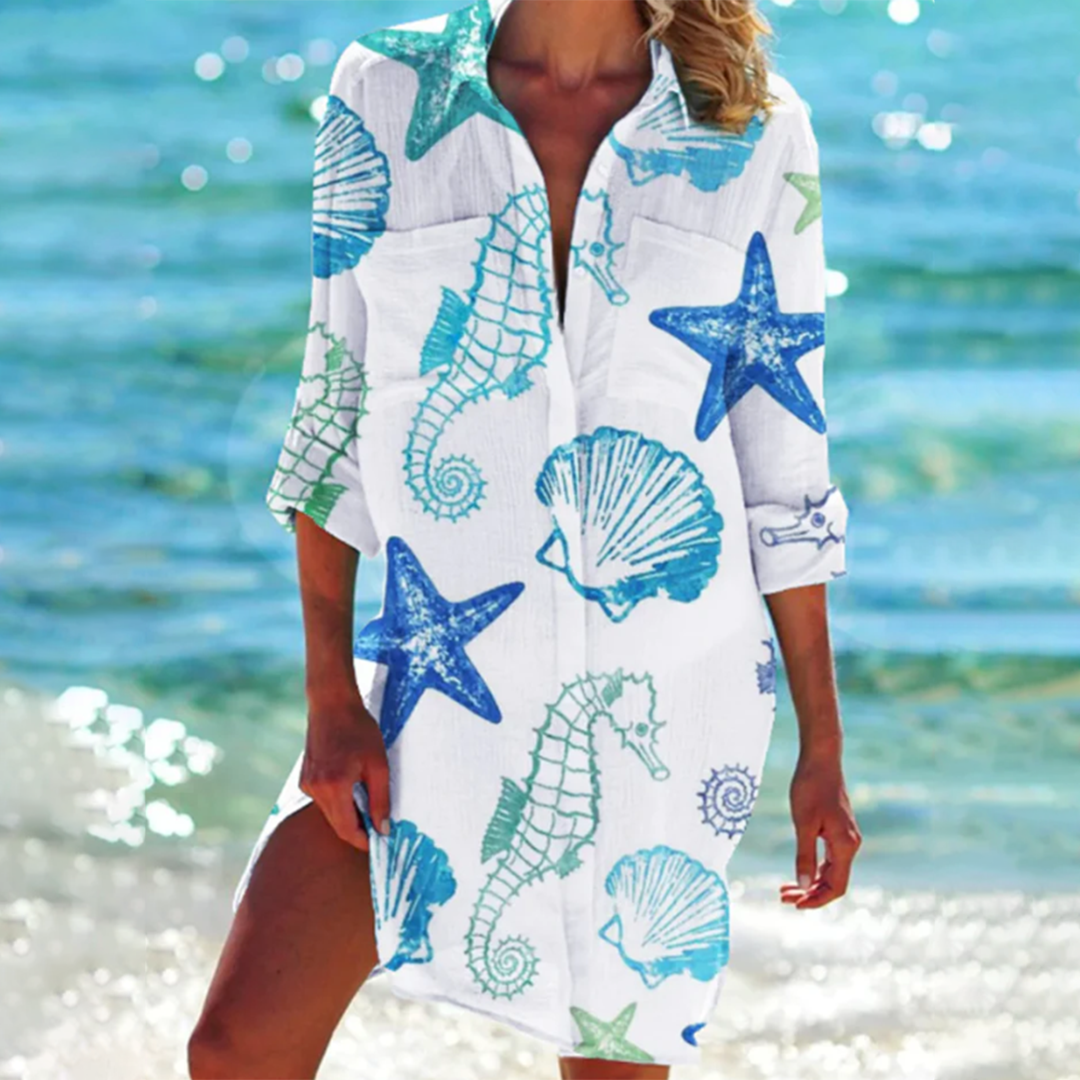 Chemise Légère à Manches Retroussées avec Poches pour Femme | Idéale pour les Journées Chaudes