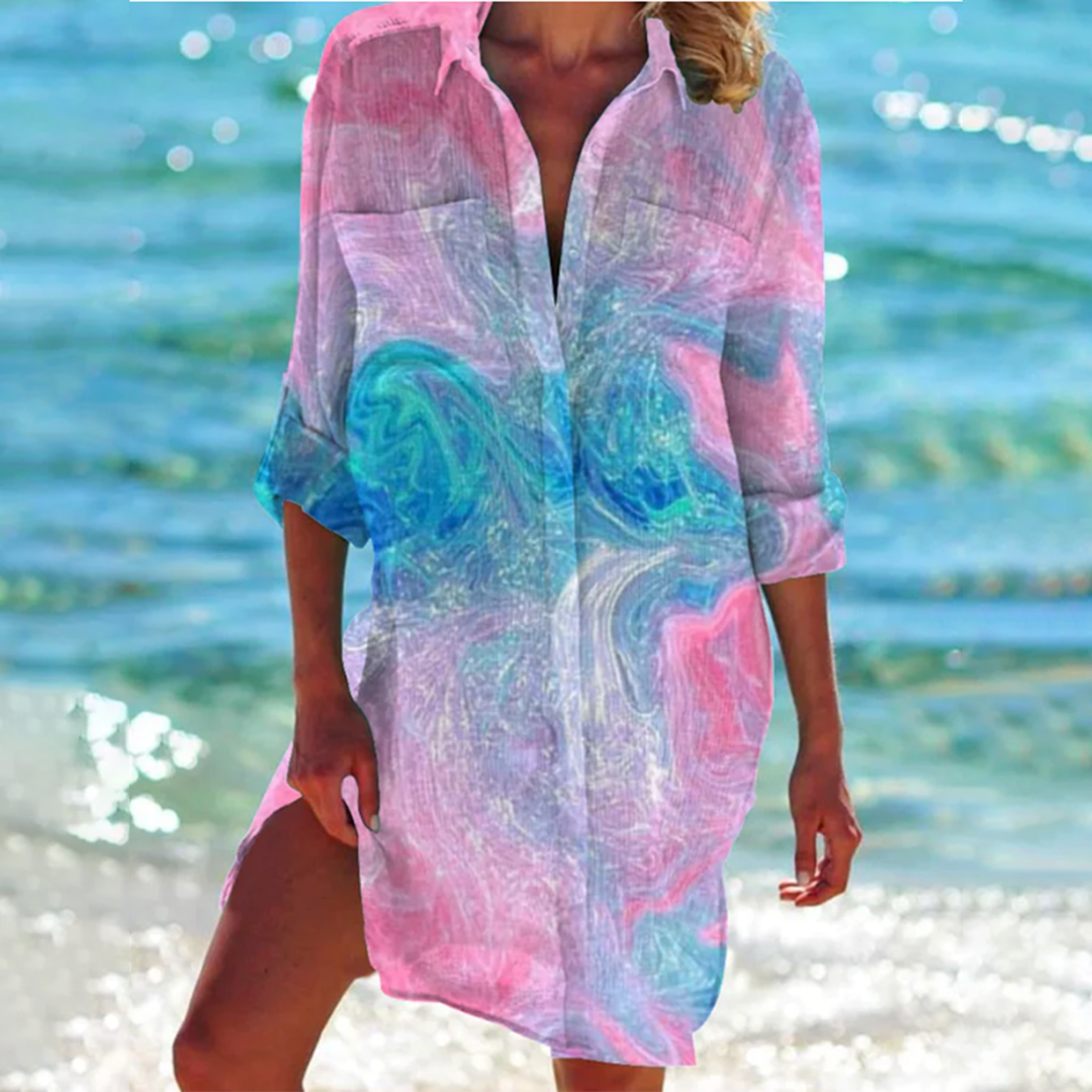 Chemise Légère à Manches Retroussées avec Poches pour Femme | Idéale pour les Journées Chaudes