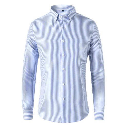 Chemise Rayée À Manches Longues avec Coupe Classique pour Homme | Idéale pour Le Bureau Ou Les Loisirs