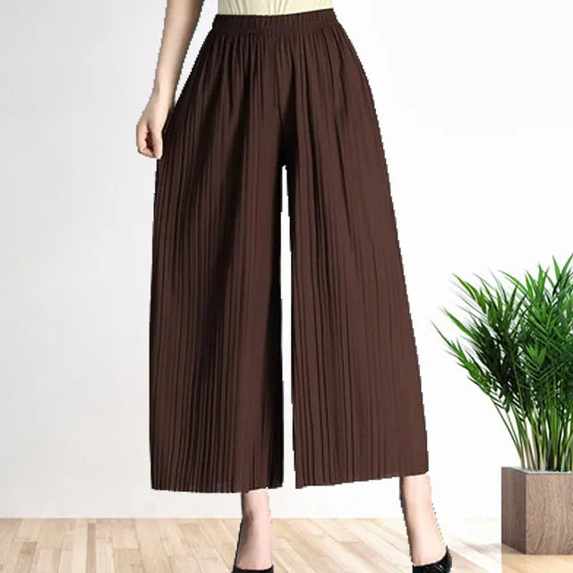 Pantalon À Jambes Larges Avec Taille Haute Pour Femme | Idéal Pour Le Bureau Ou Les Soirées