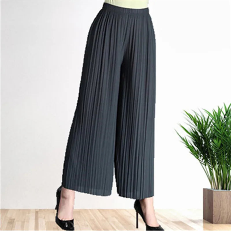 Pantalon À Jambes Larges Avec Taille Haute Pour Femme | Idéal Pour Le Bureau Ou Les Soirées