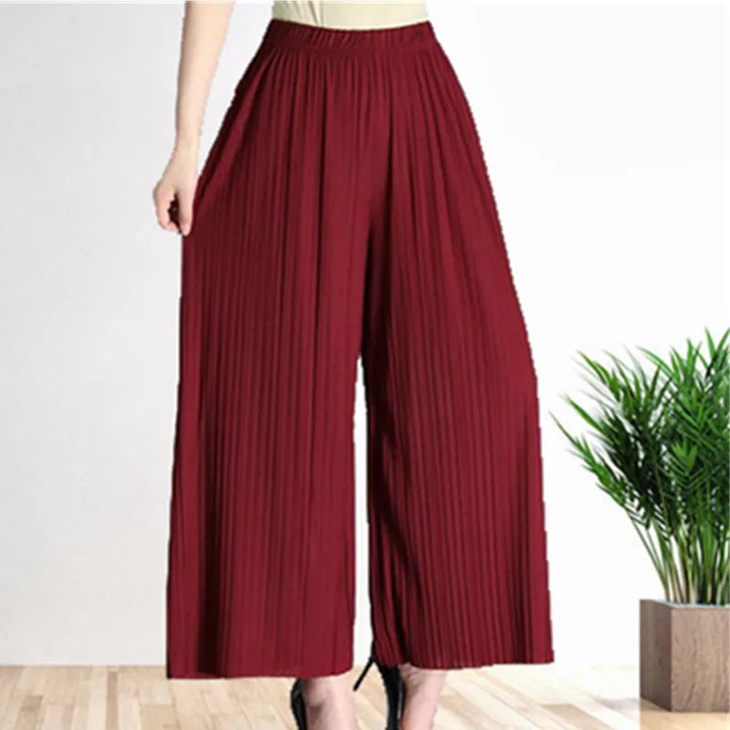 Pantalon À Jambes Larges Avec Taille Haute Pour Femme | Idéal Pour Le Bureau Ou Les Soirées