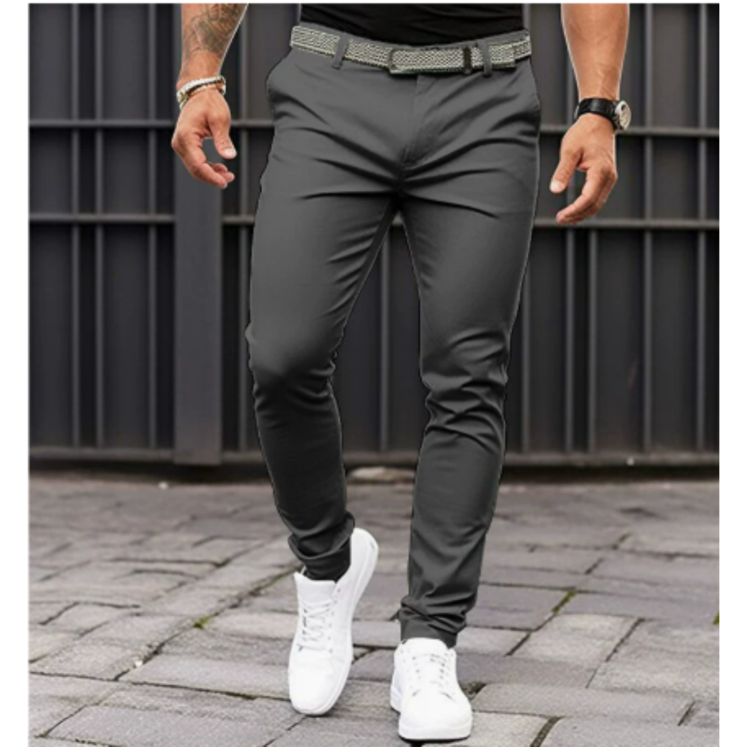 Pantalon Décontracté Coupe Slim Pour Hommes | Idéal Pour Sorties Décontractées Ou Activités En Soirée