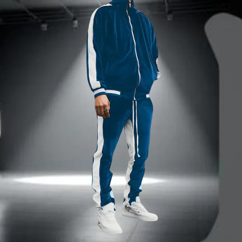 Ensemble de Survêtement pour Homme avec Veste Zippée et Pantalon Coordonné | Idéal pour les Loisirs et le Sport Léger