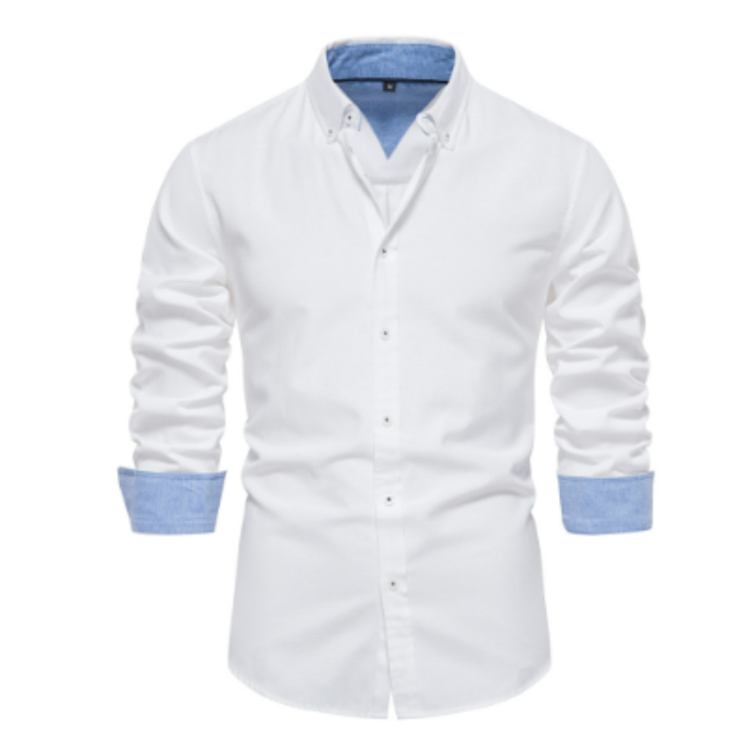 Chemise Oxford Unicolore À Manches Longues pour Hommes | Idéale pour Le Bureau Et Les Occasions Décontractées