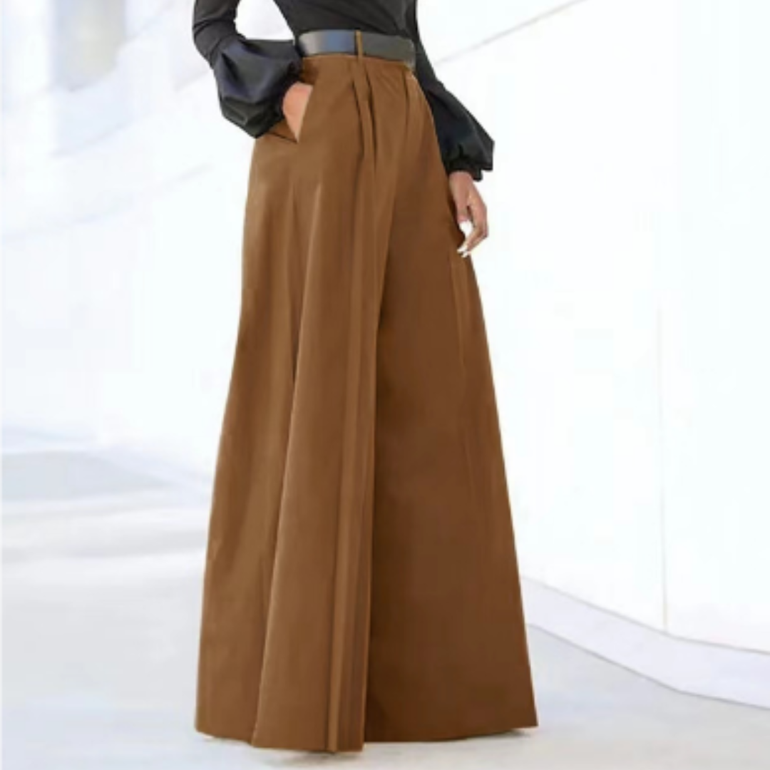 Pantalon Taille Haute à Jambe Large pour Femme | Idéal pour un Usage Quotidien