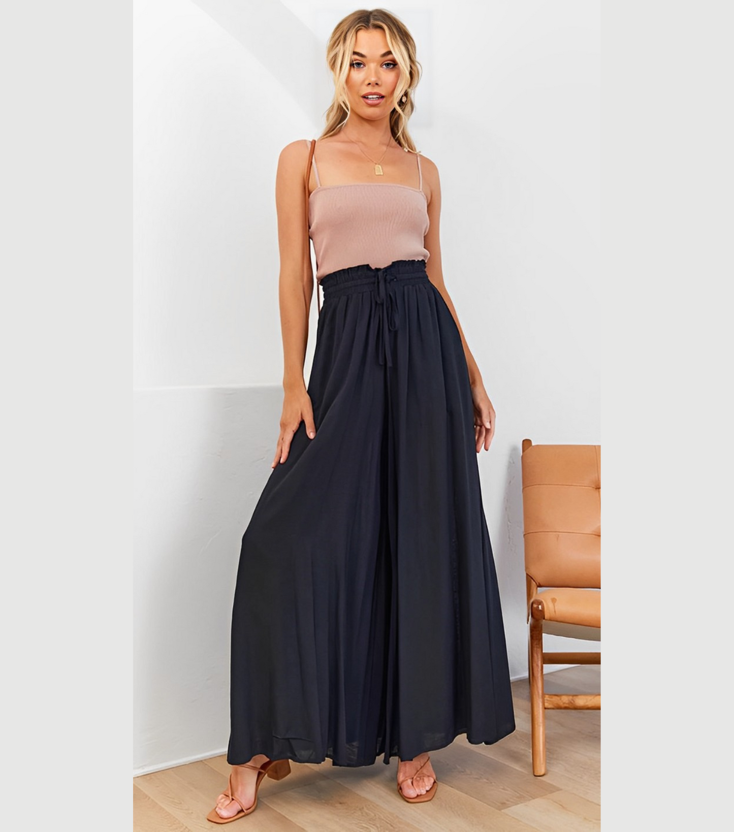 Pantalon Taille Haute avec Cordon Ajustable pour Femme | Idéal pour les Journées Décontractées ou Habillées