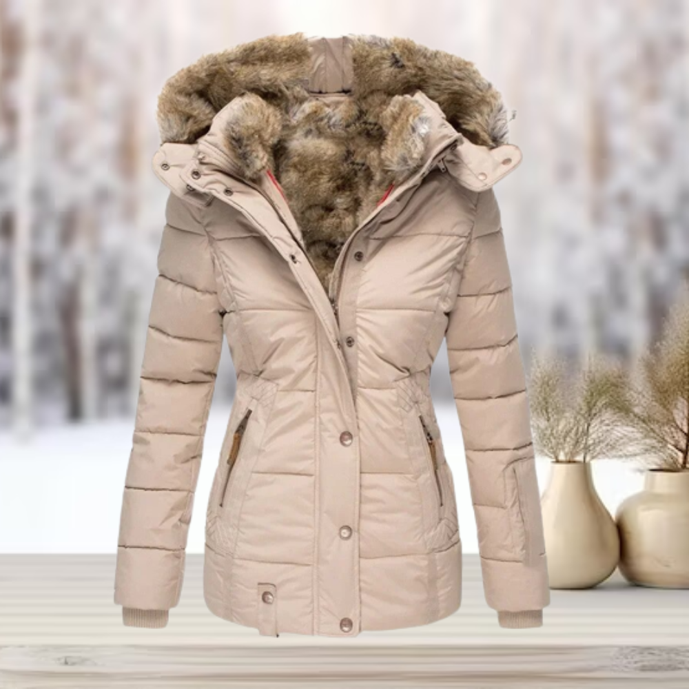 Manteau Puffer Matelassé avec Capuche et Doublure en Fausse Fourrure pour Femme | Idéal pour l’Hiver