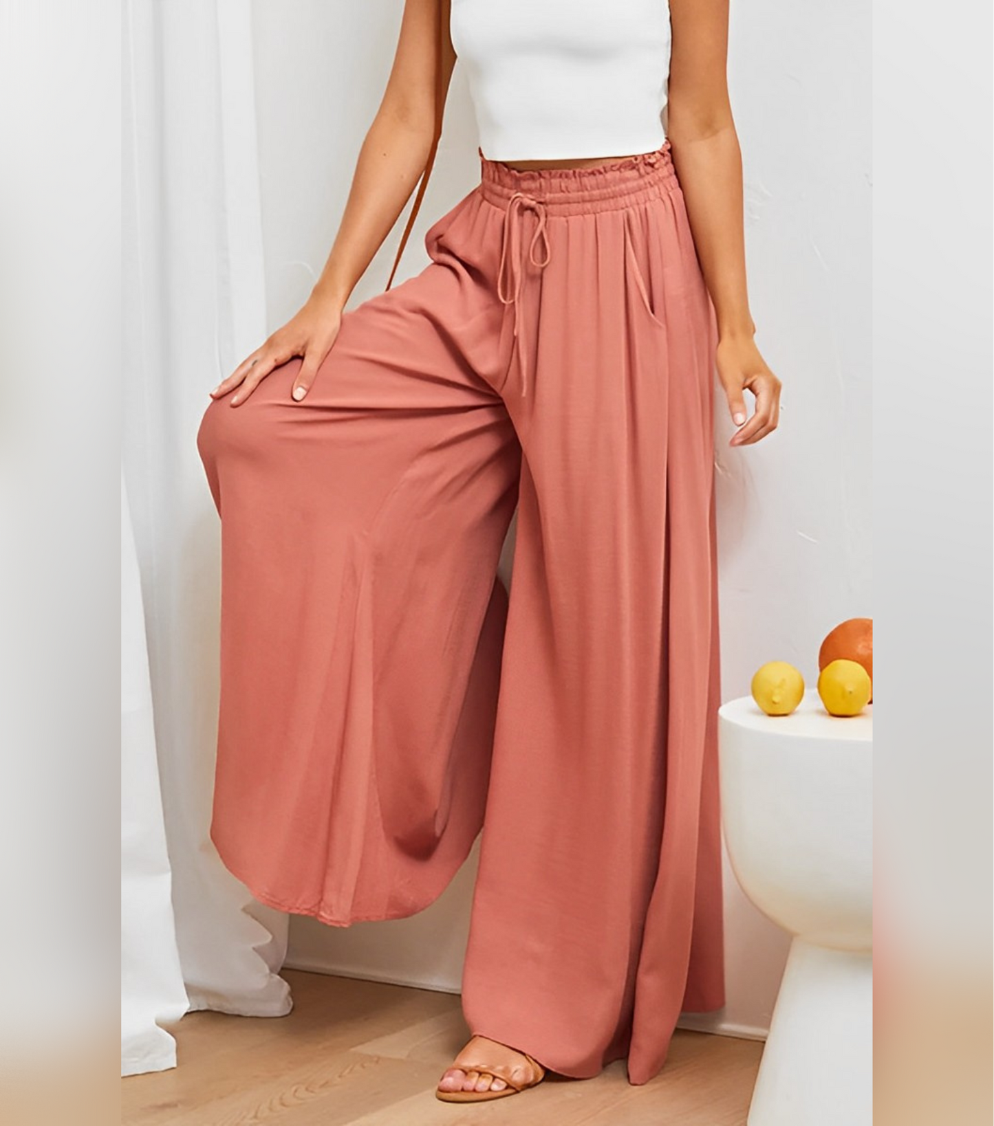 Pantalon Taille Haute avec Cordon Ajustable pour Femme | Idéal pour les Journées Décontractées ou Habillées