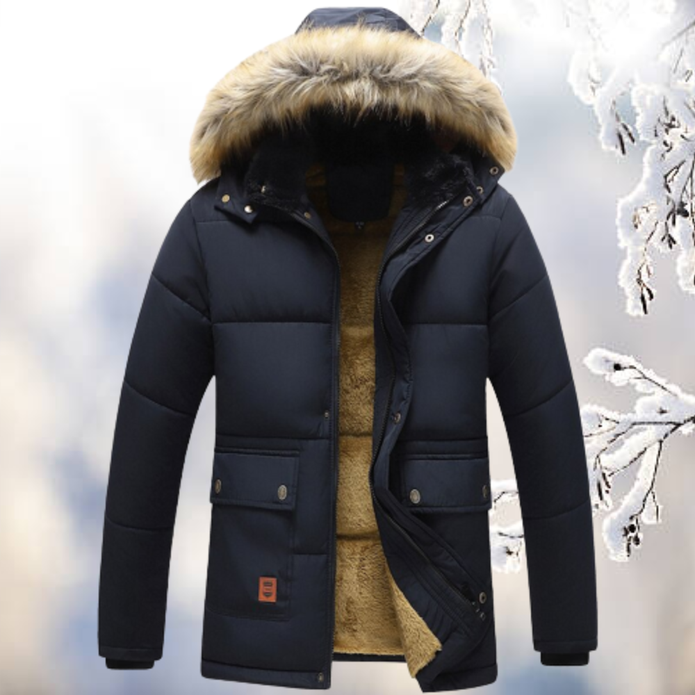 Parka d’Hiver avec Capuche Ajustable et Col en Fausse Fourrure pour Homme | Idéale pour les Activités Hivernales