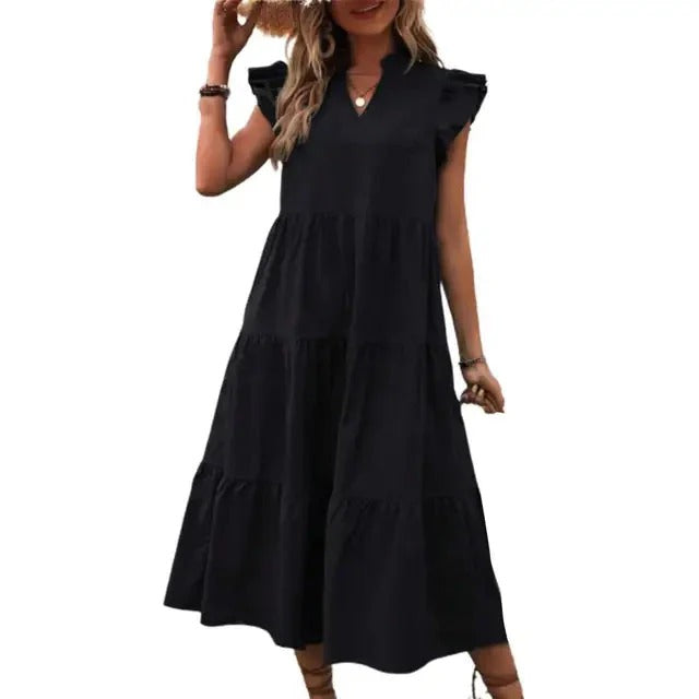 Robe Maxi Bleu Roi avec Volants pour Femme | Idéale pour les Occasions Spéciales