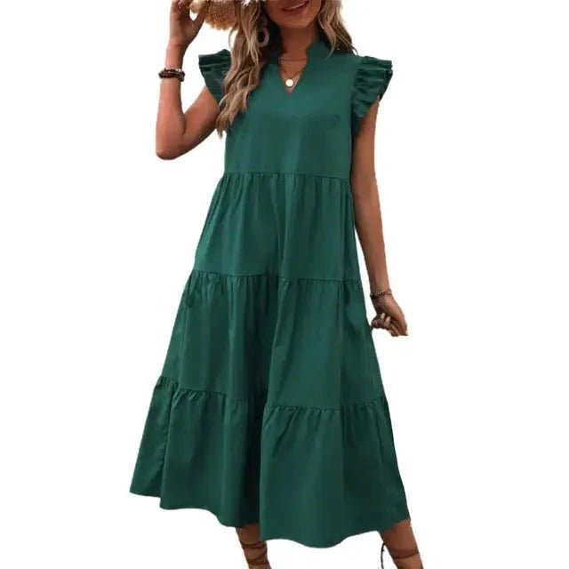 Robe Maxi Bleu Roi avec Volants pour Femme | Idéale pour les Occasions Spéciales