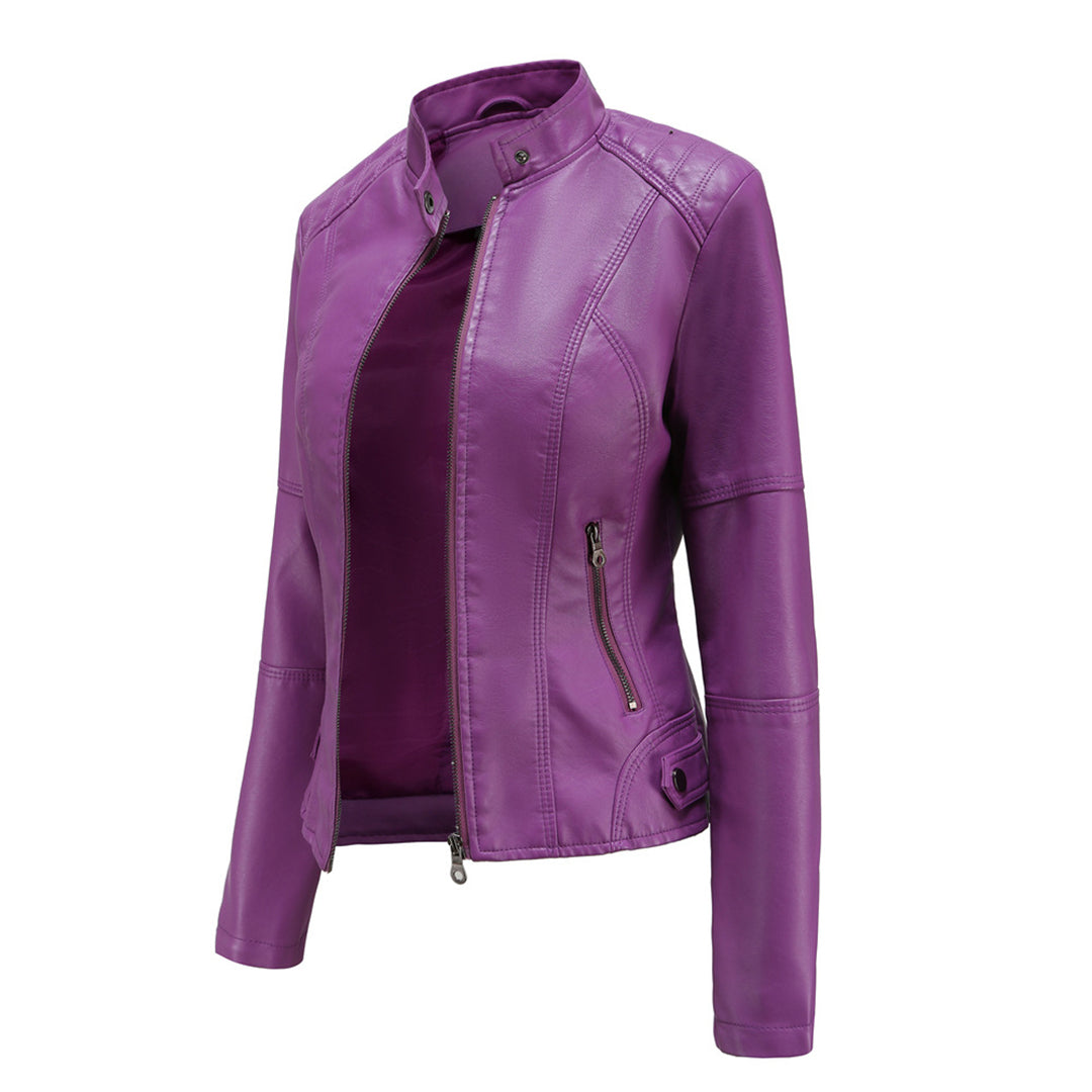 Veste Courte À Col Et Fermeture Zippée pour Femme | Idéale pour Mi-Saison
