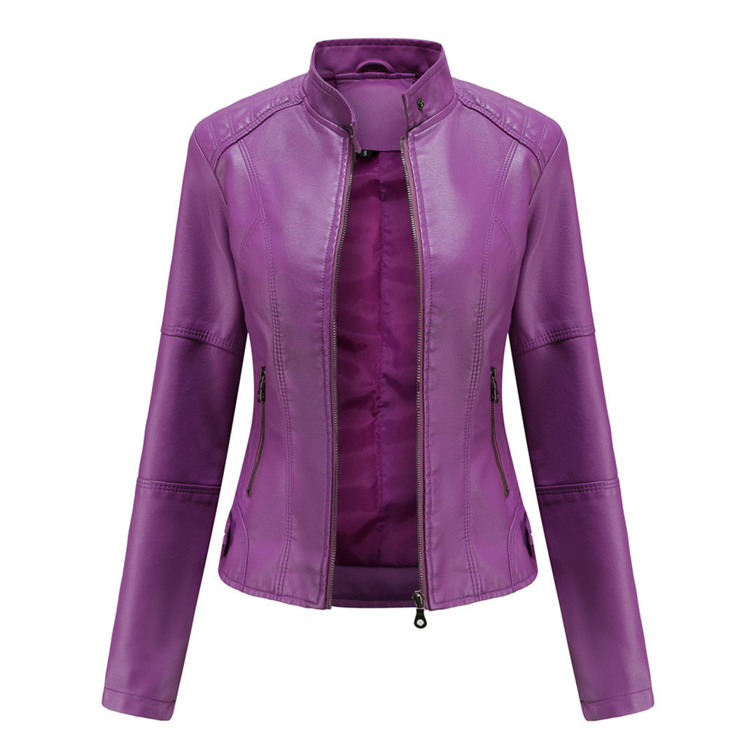 Veste Courte À Col Et Fermeture Zippée pour Femme | Idéale pour Mi-Saison