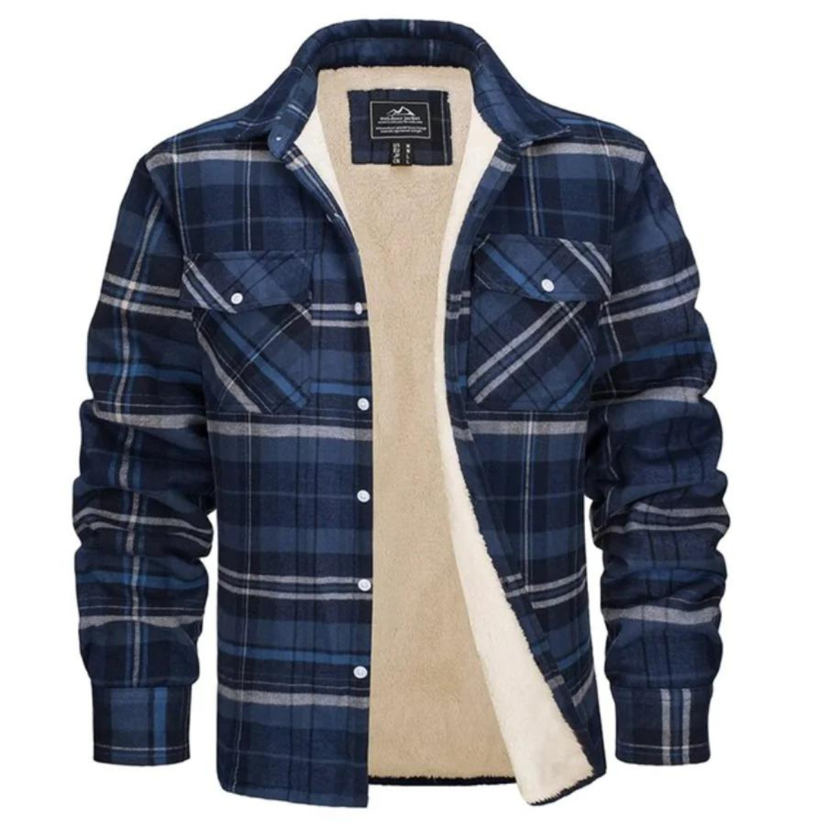 Veste à Carreaux avec Doublure Intérieure et Poches pour Hommes | Idéale pour Automne et Hiver