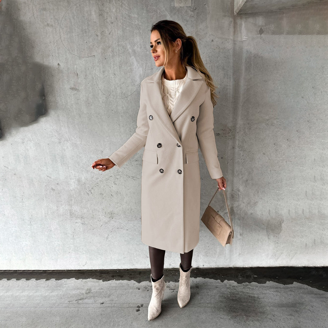 Manteau Long à Col Classique pour Femme | Idéal pour l’Hiver