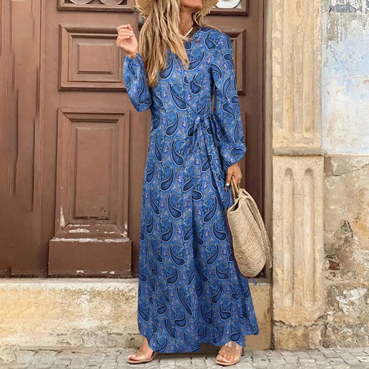 Robe Longue Rouge à Imprimé Bohème pour Femme | Idéale pour les Festivals d'Été