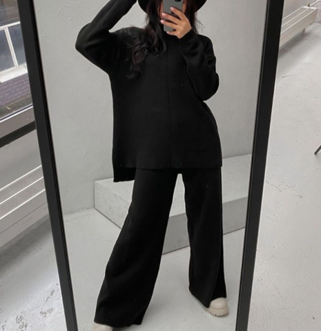 Ensemble Décontracté Deux Pièces avec Haut Ample et Pantalon Large pour Femmes | Idéal pour la Maison et les Sorties Quotidiennes