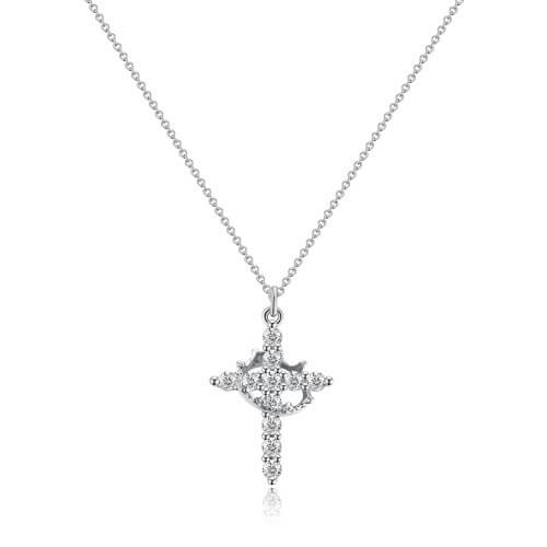 Collier avec Pendentif Croix Et Couronne Unisexe | Idéal Pour Un Usage Quotidien