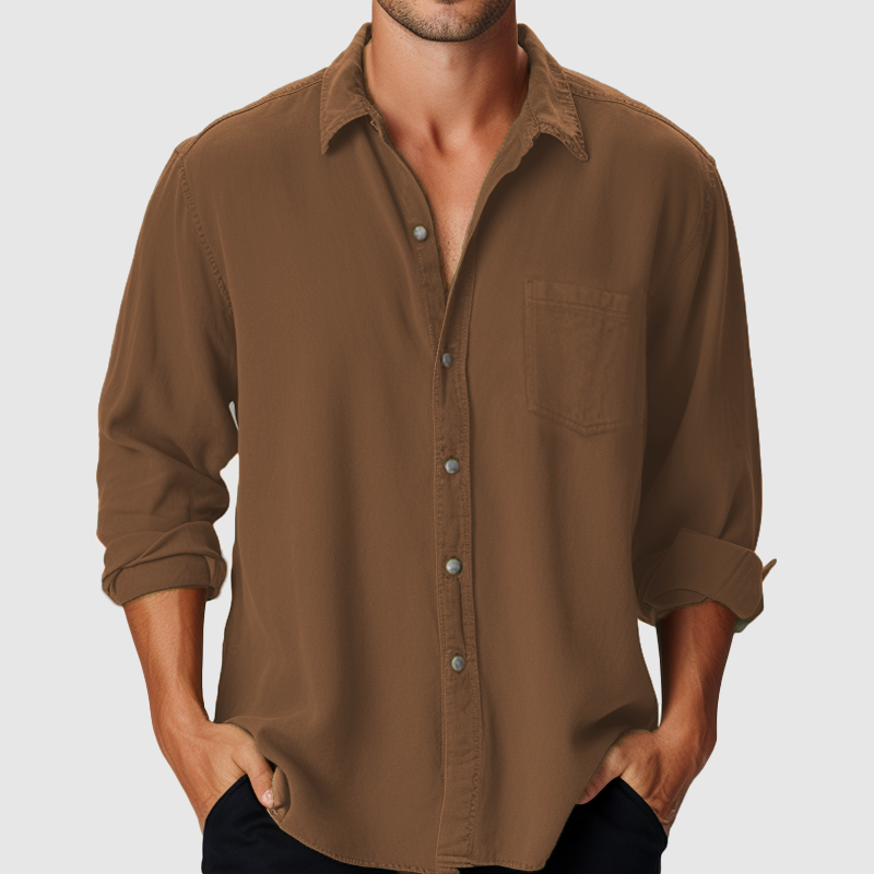 Chemise à Manches Longues avec Col Classique pour Homme | Idéale pour le Quotidien et les Occasions Décontractées