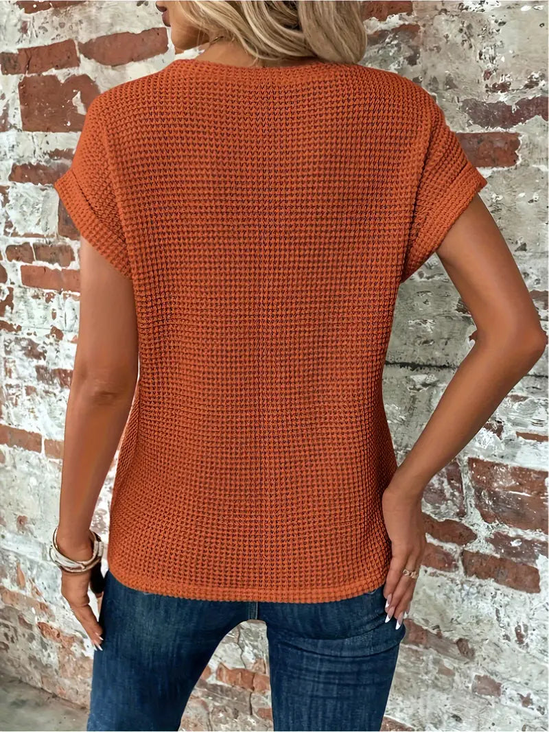 T-Shirt à Manches Courtes avec Motif Texturé pour Femme | Idéal pour les Journées Chaudes