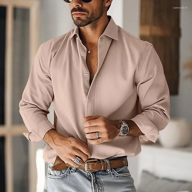 Chemise À Manches Longues pour Homme avec Col Classique | Idéale pour Les Occasions Formelles