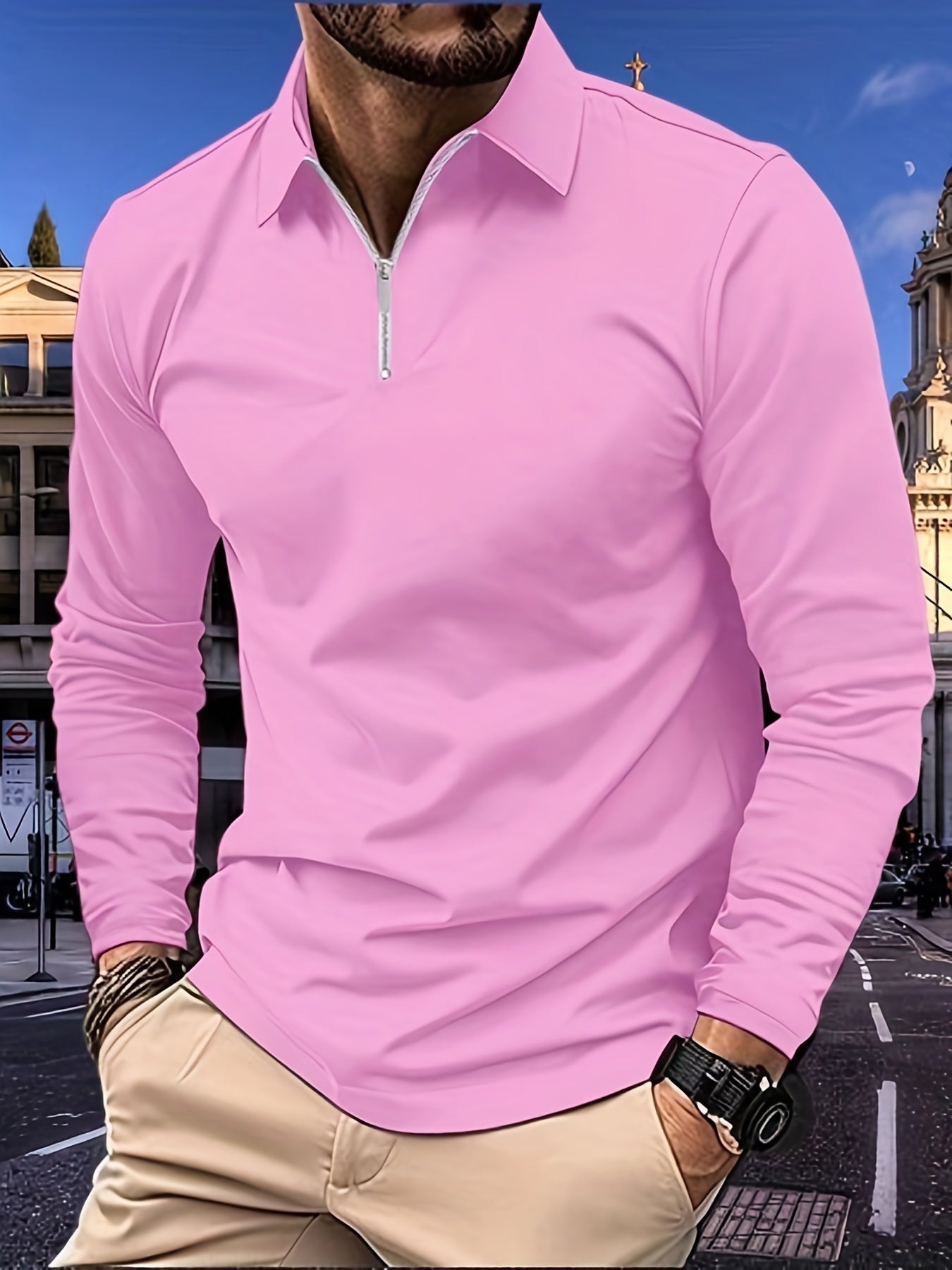 Chemise À Manches Longues avec Fermeture Zippée pour Homme | Idéale pour Le Quotidien
