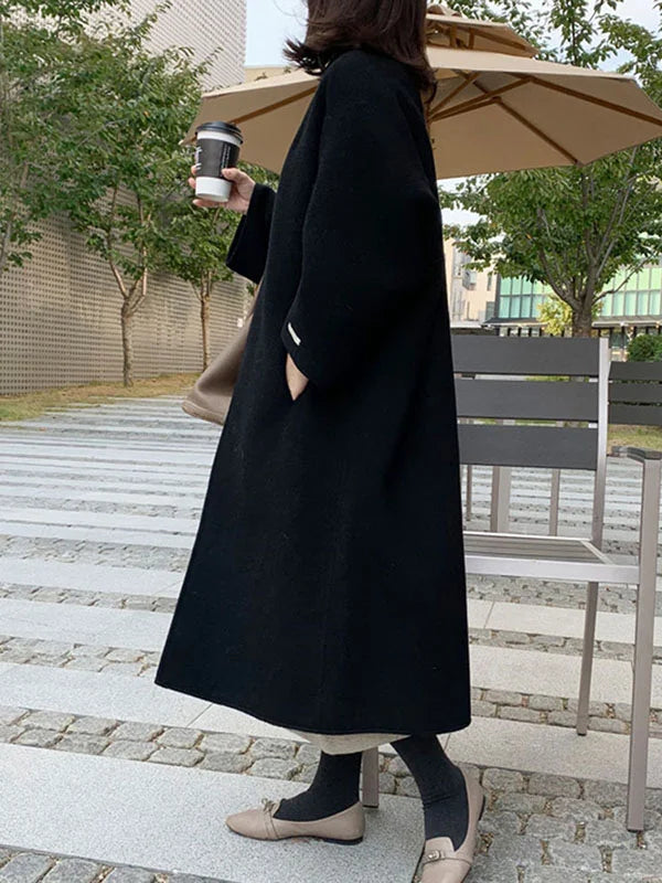 Manteau Long Croisé Sans Boutons pour Femme | Idéal pour l’Hiver