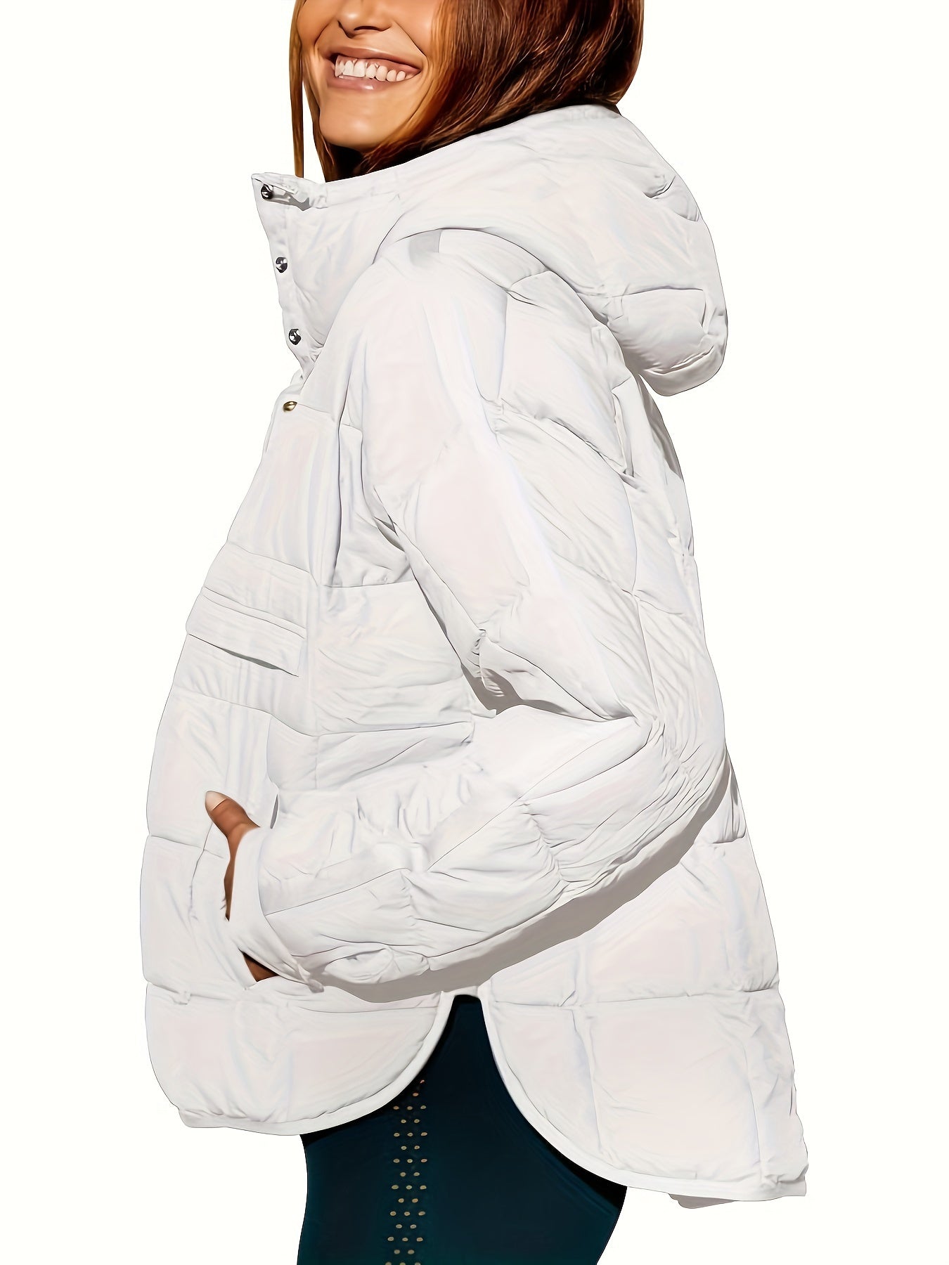 Veste à Capuche Matelassée avec Fermeture Zippée pour Femme | Idéale pour la Saison Froide