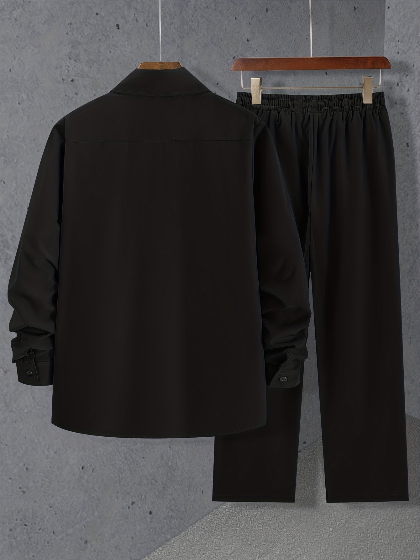 Ensemble Décontracté avec Chemise Boutonnée Et Pantalon À Cordon pour Hommes | Idéal pour Les Loisirs